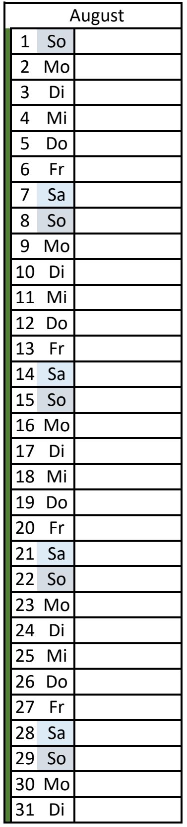 Kalenderblatt Abpril